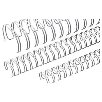 100 peignes anneaux métalliques A5 16 boucles 8 mm (5/16'') Pas 2:1 argent mat RENZ base - 320800916
