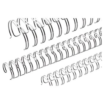 100 peignes anneaux métalliques A5 24 boucles 9,5 mm (3/8'') Pas 3:1 argent brillant RENZ base - 310950624