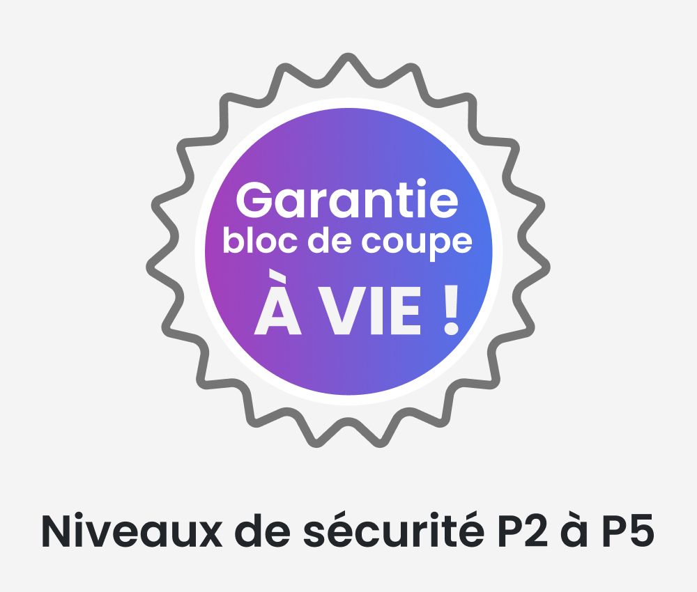 Garantie à vie sur les cylindres de coupe sur les niveaux de sécurité P2 à P5