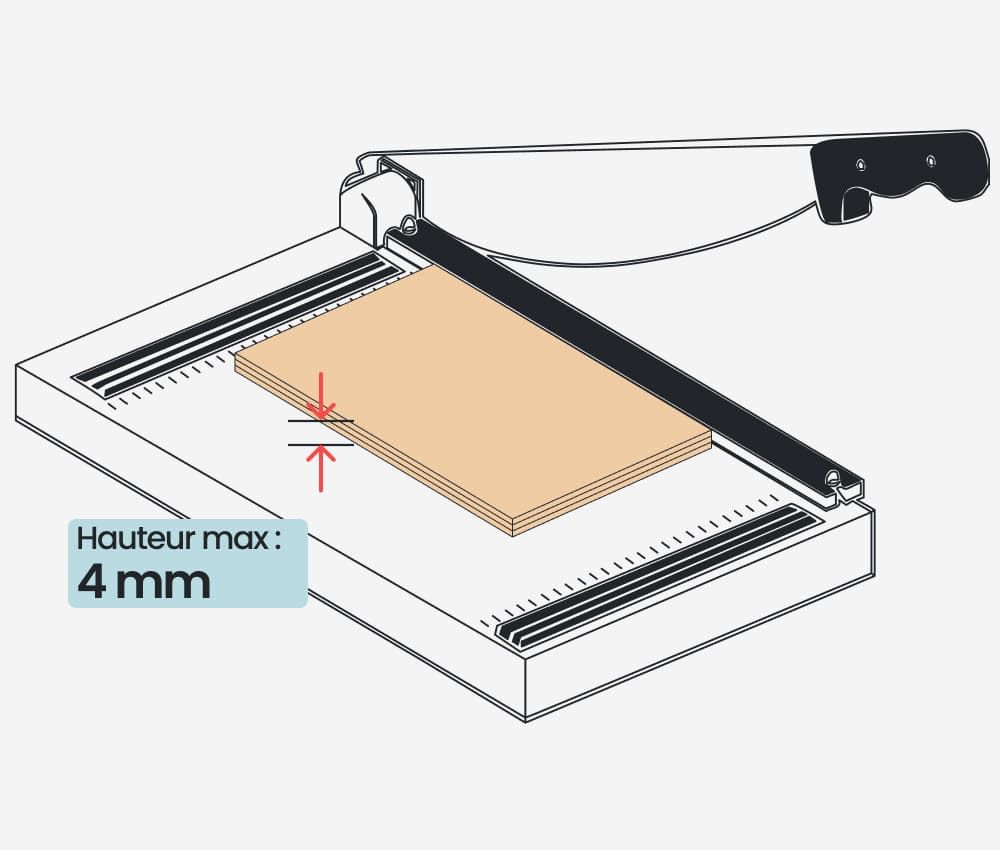 La cisaille matériaux spécifiques A1 1110 avec lame carton IDEAL peut couper jusqu'à 4 mm