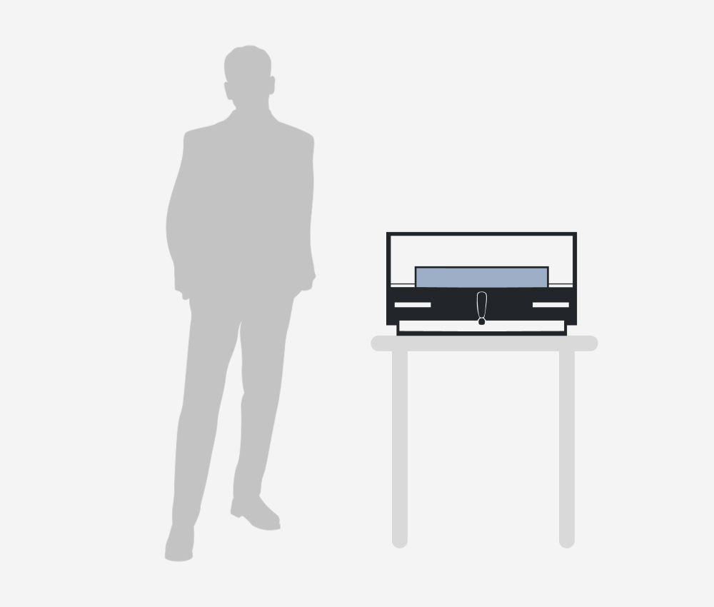 Dimensions et environnement de travail massicot électrique A3 4350 IDEAL