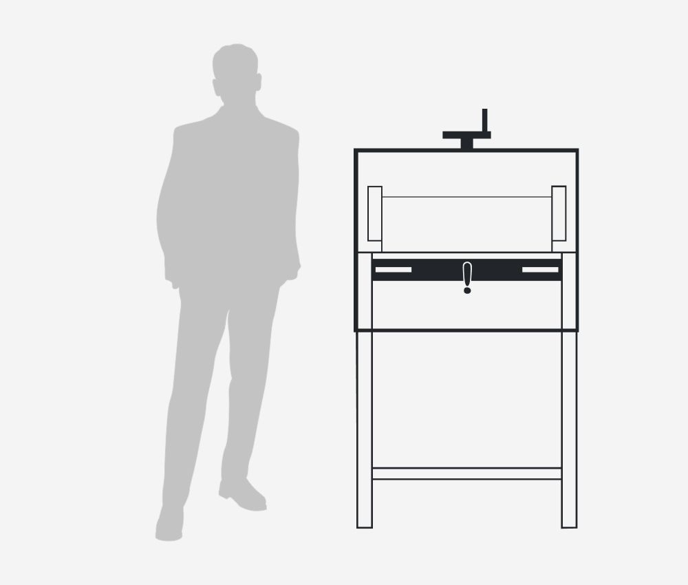 Dimensions et environnement de travail du massicot électrique A3+ 4815 IDEAL