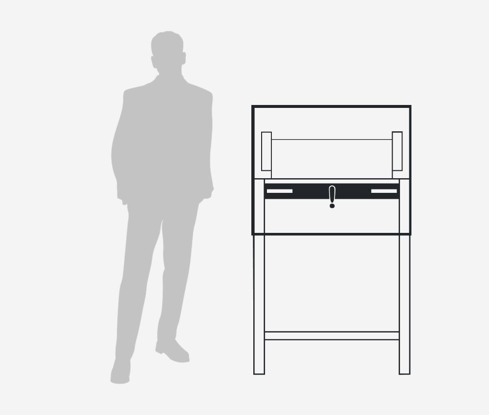 Dimensions et environnement de travail du massicot électrique A3+ 4850 IDEAL