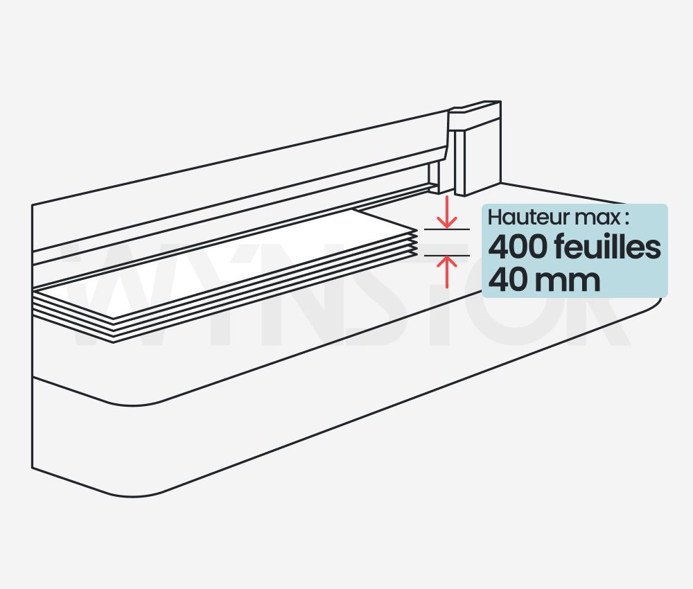 Hauteur de coupe 500 feuilles de 70 g/m² ou 400 feuilles de 80 g/m² - 40 mm - massicot manuel A3 4305 sur stand IDEAL