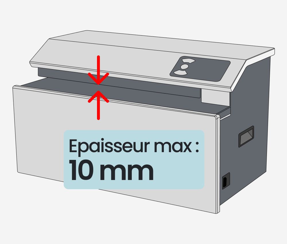 Épaisseur maximum du matelasseur de cartons pour calage HSM C400 ProfiPack
