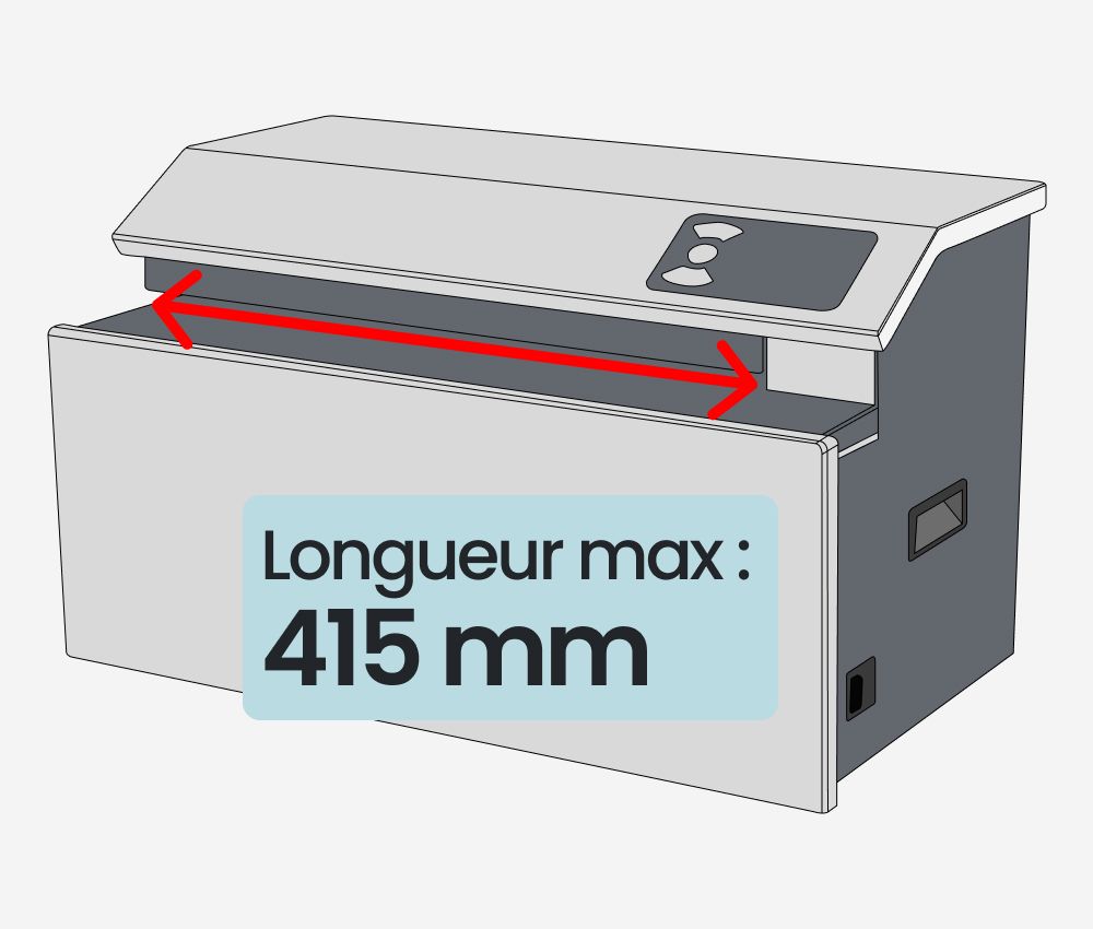 Largeur d’introduction du matelasseur de cartons pour calage HSM C400 ProfiPack