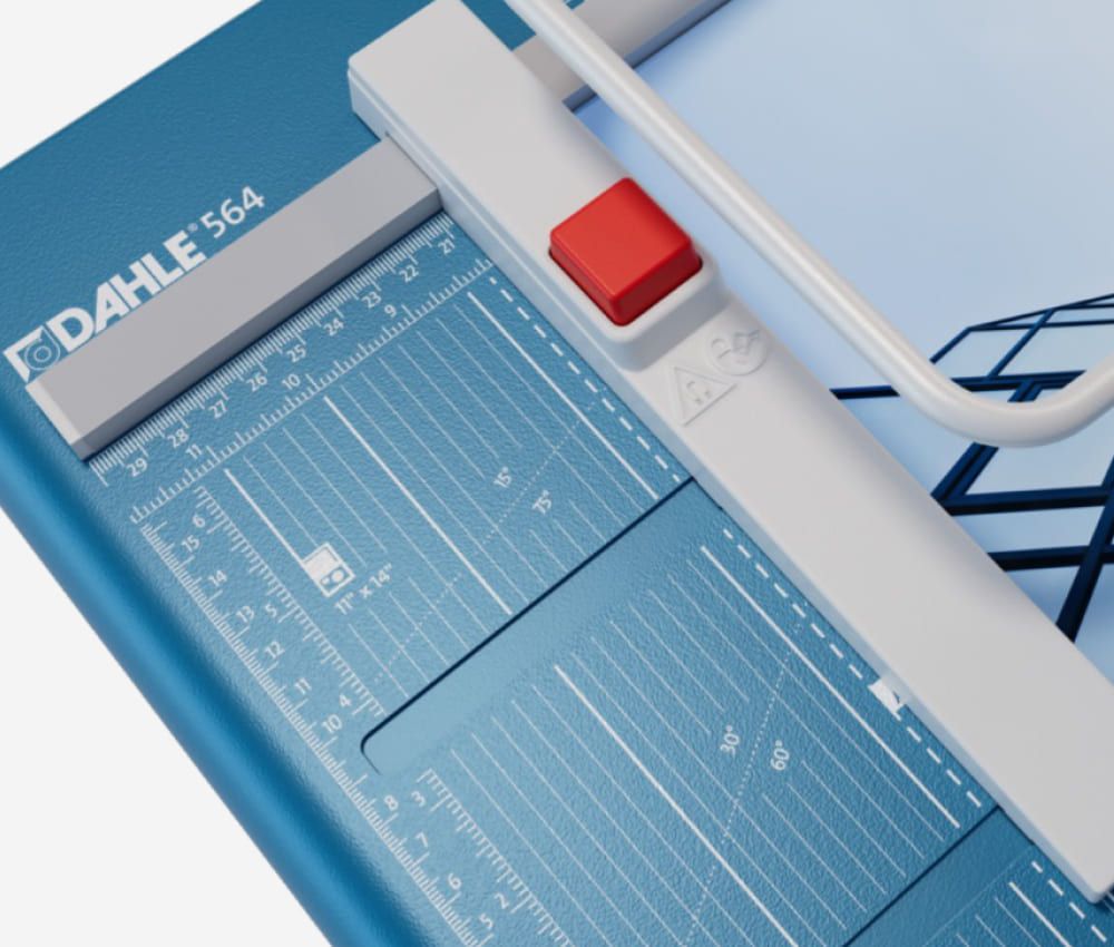 Tracé des formats DIN de la cisaille papier A4 564 DAHLE