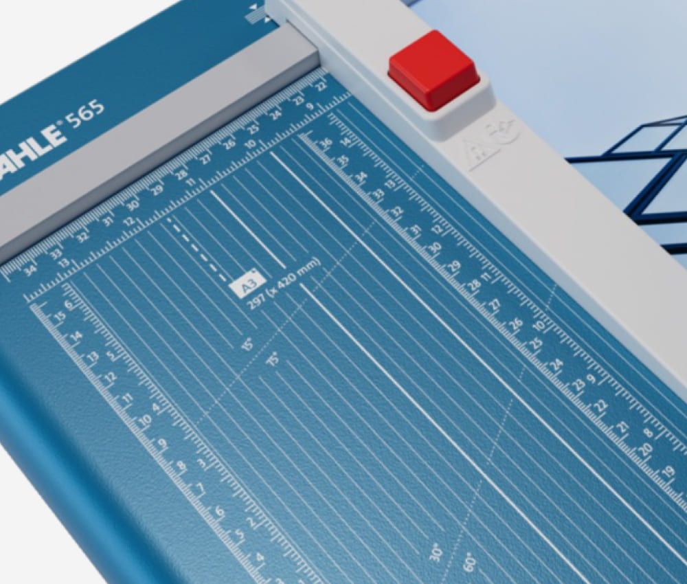 Tracé des formats DIN de la cisaille papier A4 565 DAHLE