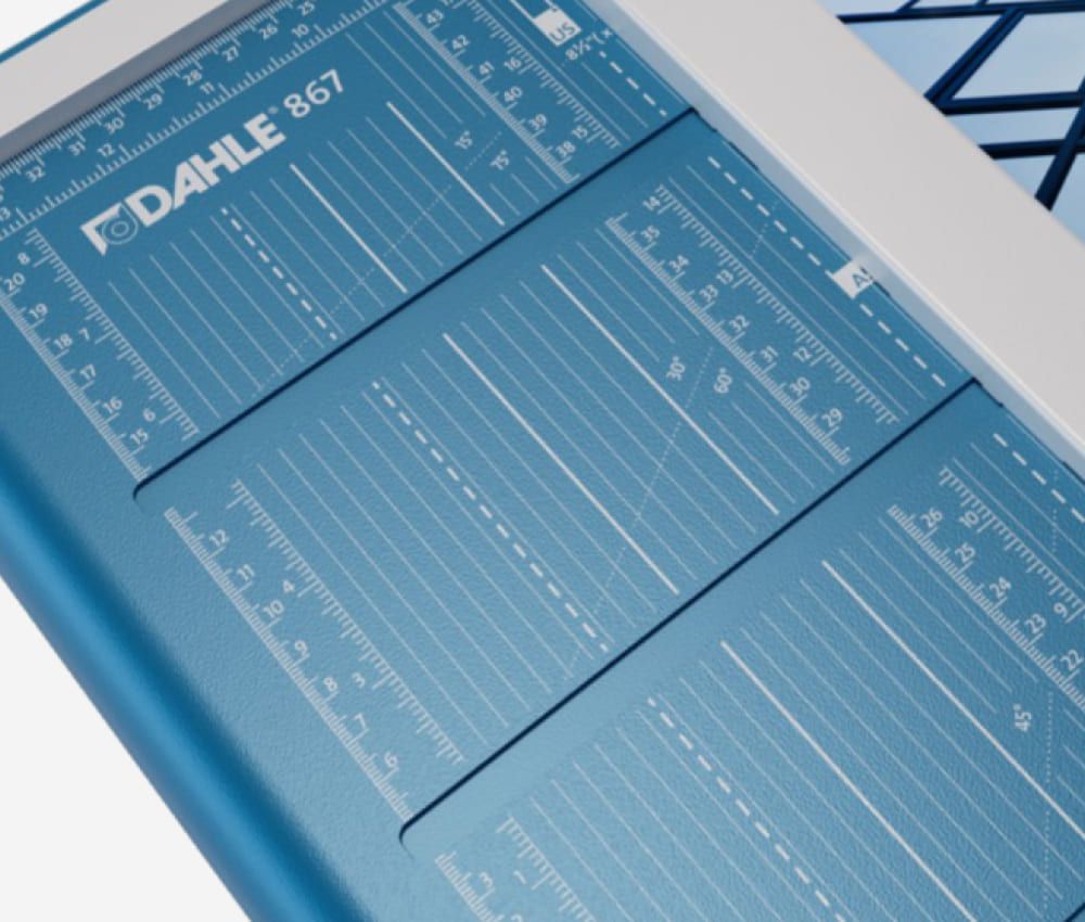 Tracé des formats DIN de la cisaille papier A3 867 DAHLE