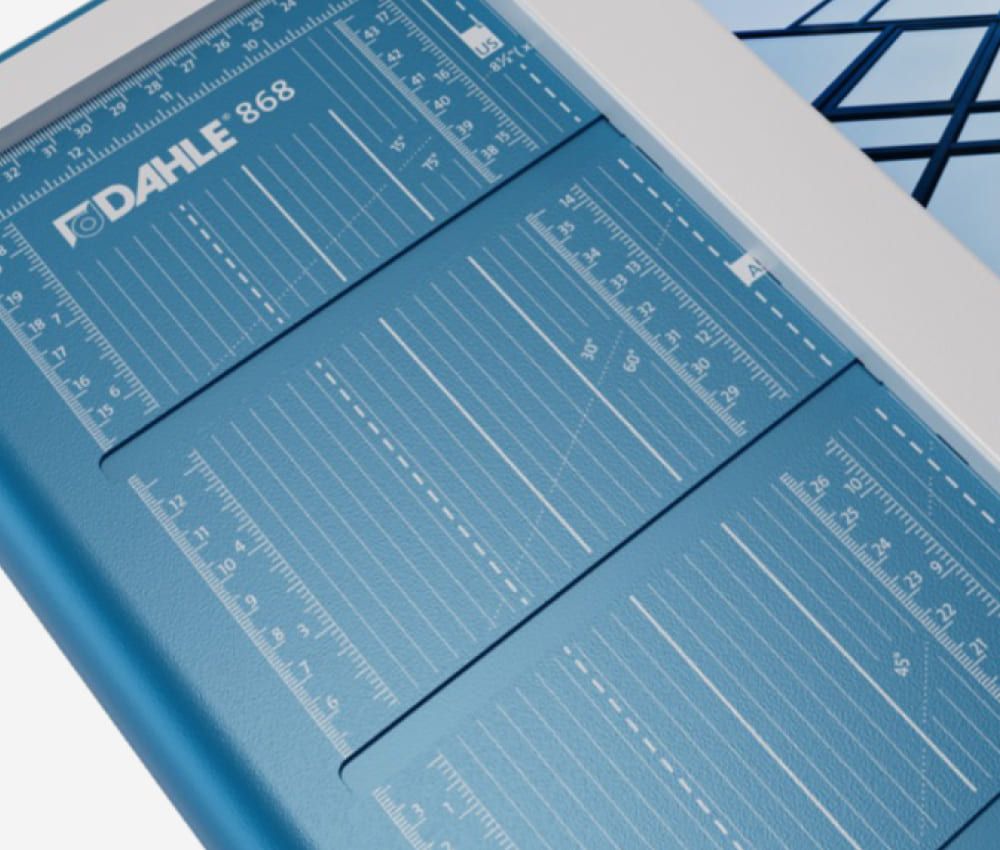 Tracé des formats DIN de la cisaille papier A3 868 DAHLE