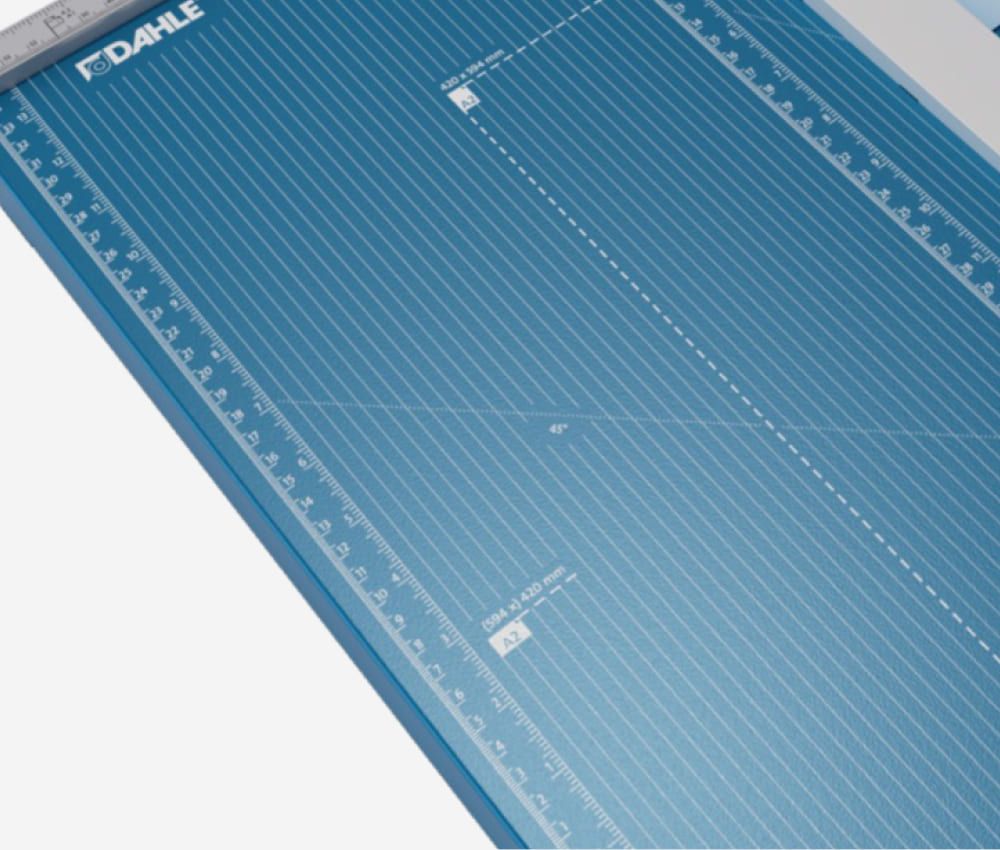 Tracé des formats DIN de la cisaille papier A2 519 DAHLE