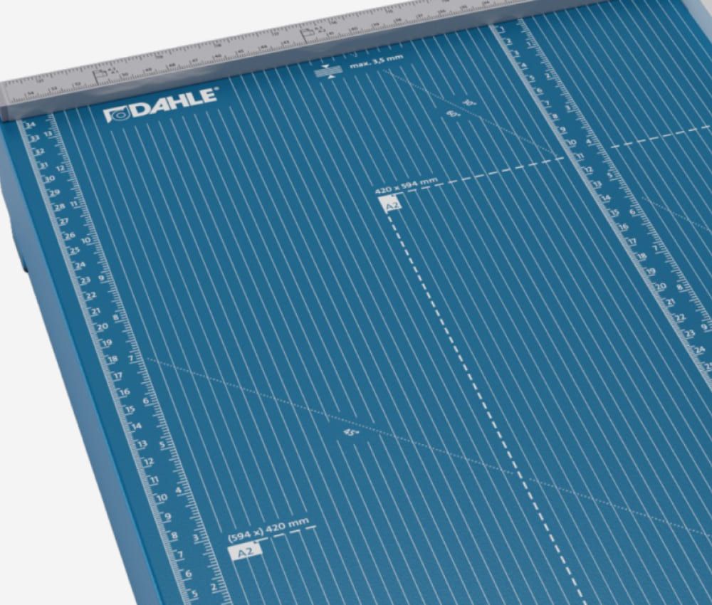 Tracé des formats DIN de la cisaille papier A2 569 DAHLE