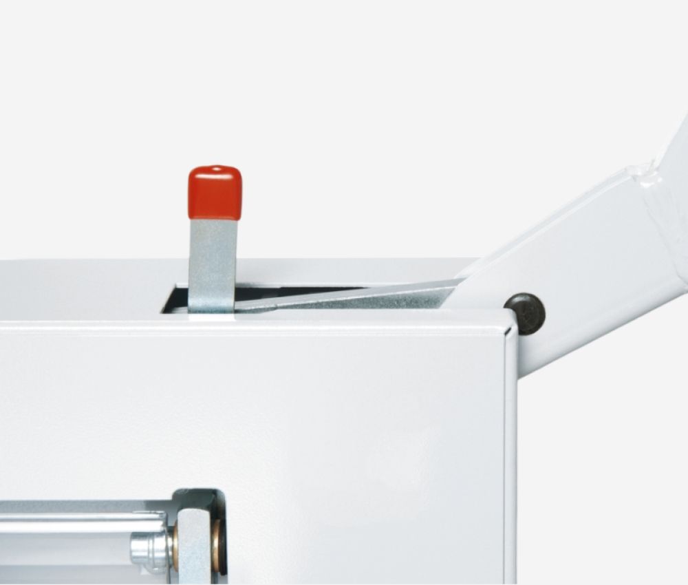 Dispositif de blocage de la lame du massicot manuel A3 4305 sur stand IDEAL