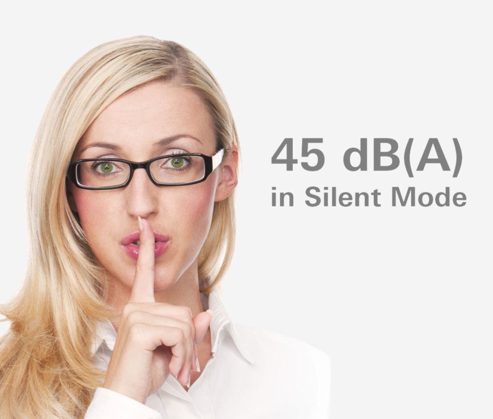 Le destructeur coupe micro-particules P7 P40i Securio 1 x 5 mm huileur automatique + bloc de coupe séparé OMDD 2 x 2 mm HSM est équipé d'un mode de fonctionnement silencieux