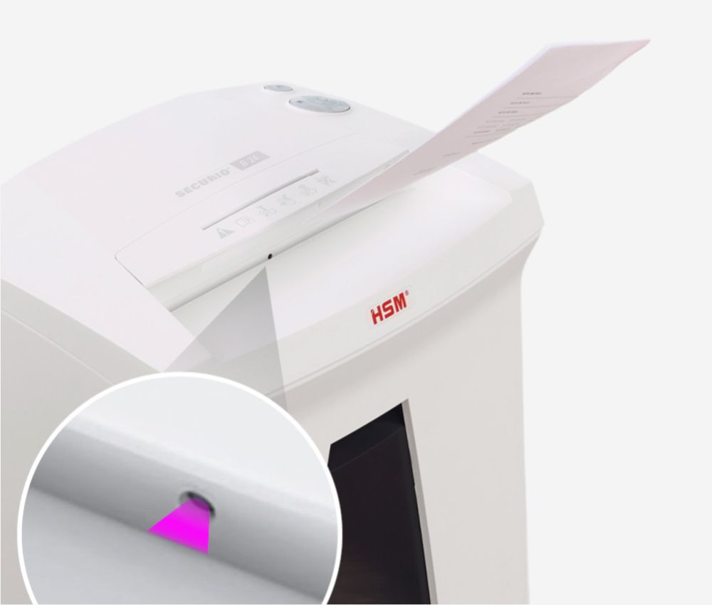 Déclenchement automatique du  destructeur de documents Securio B35 HSM  grâce à la cellule photoélectrique